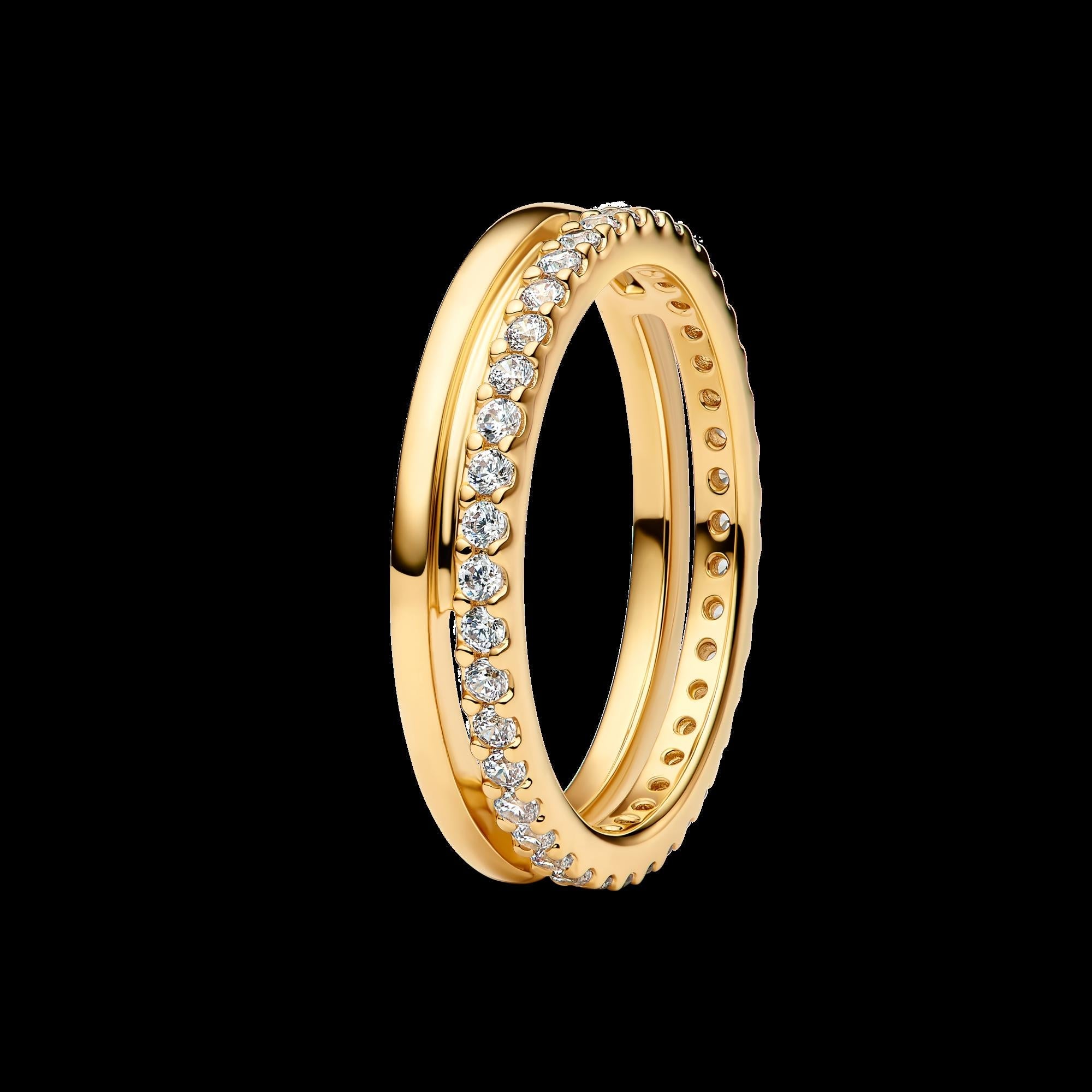 Sparkling Square Clear Halo Ring