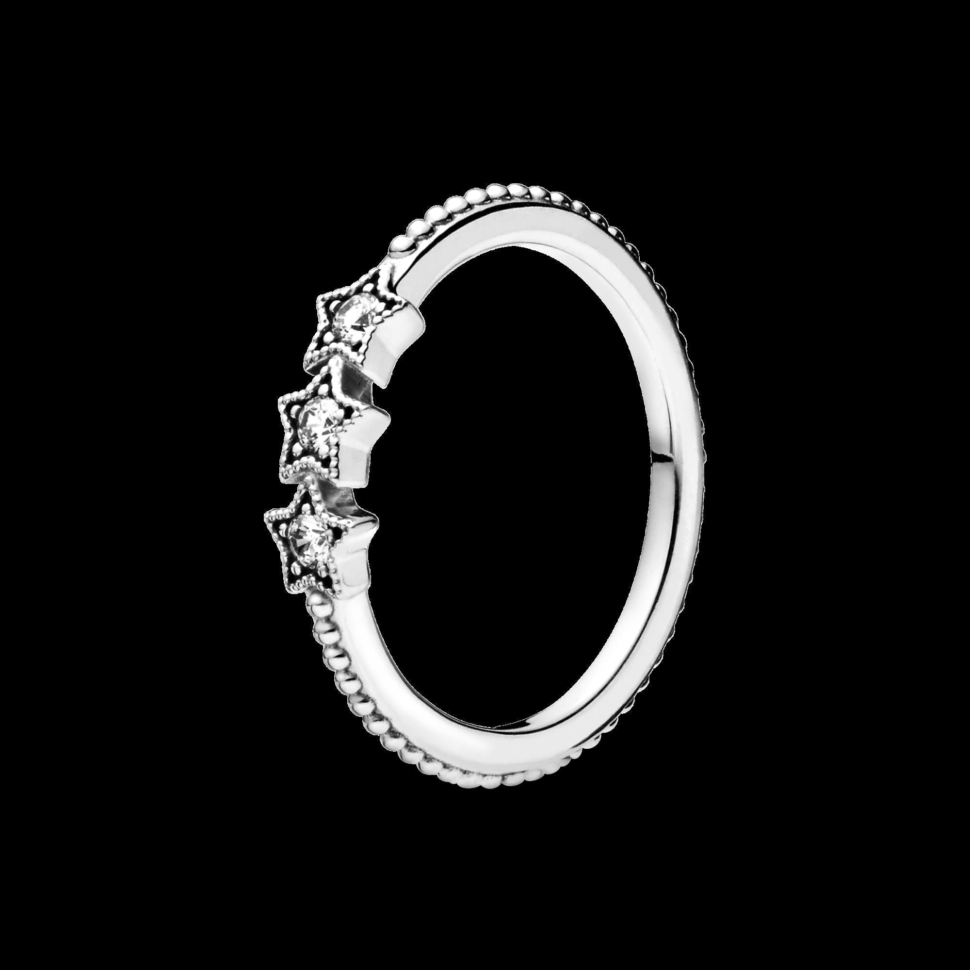 Celestial Blue Sparkling Moon Ring
