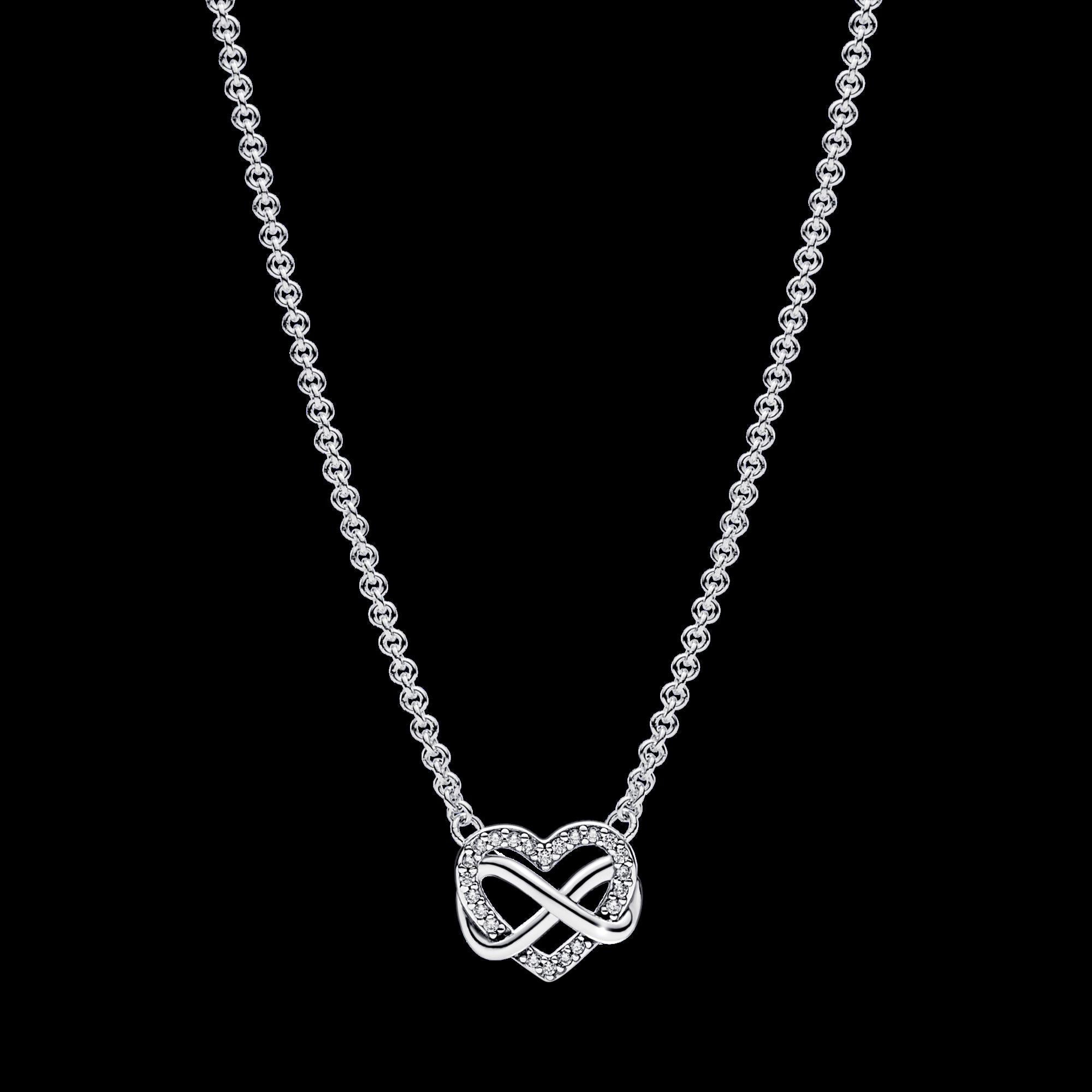 Sparkling Infinity Heart Collier Necklace