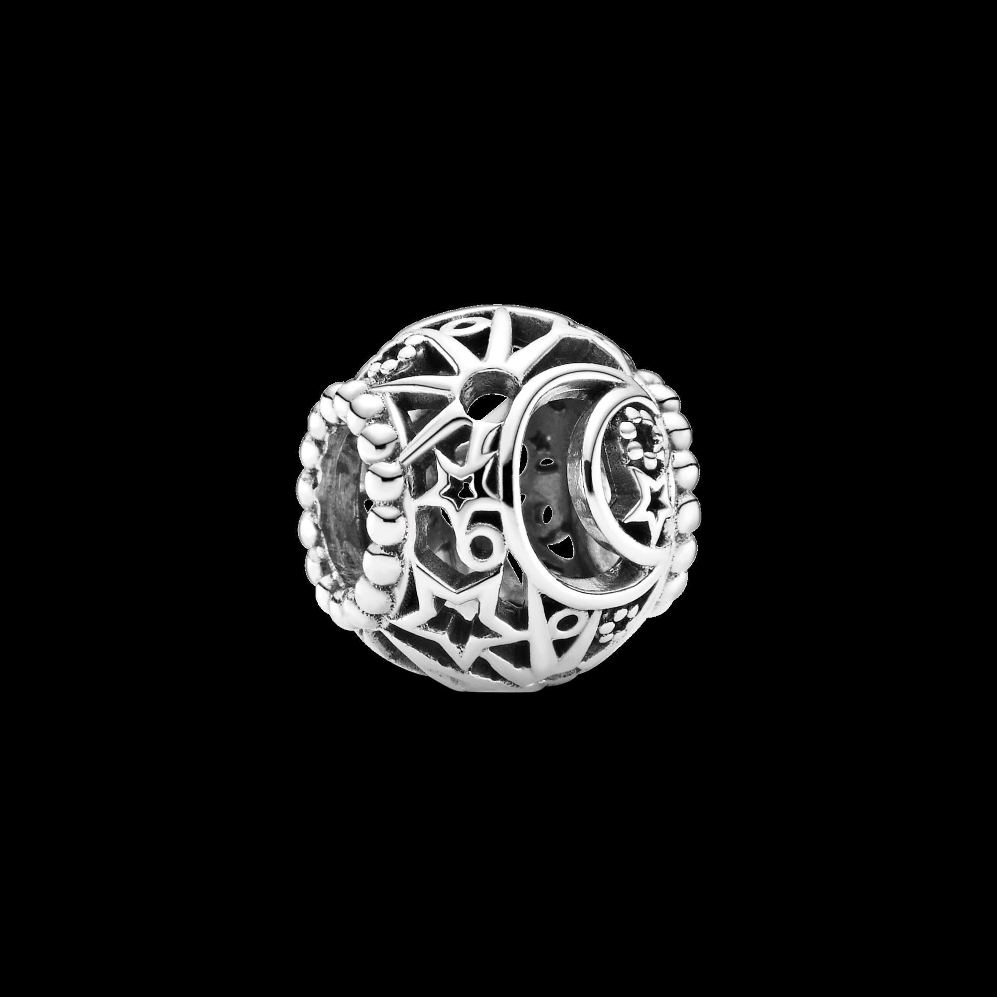 Celestial Blue Sparkling Moon Ring